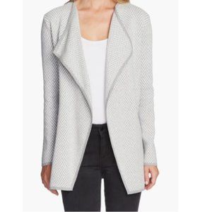 Vince Camuto Grey and White Herringbone Sweater